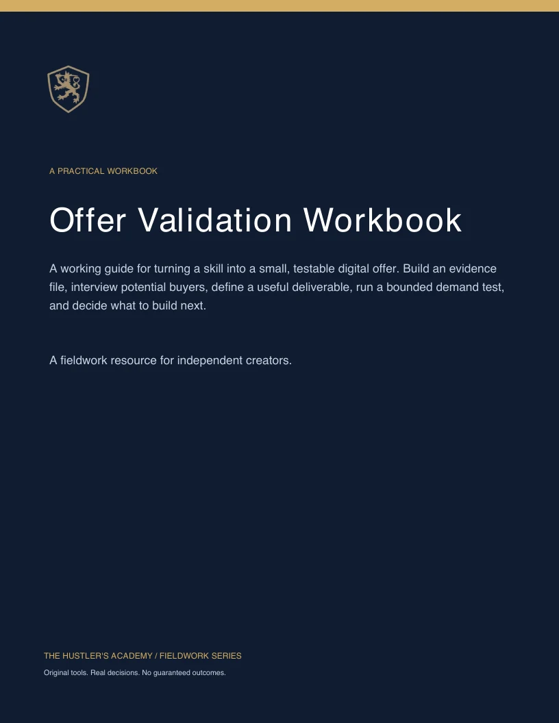 Cover of Offer Validation Workbook